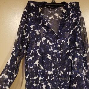 Express Sheer button up blouse XS